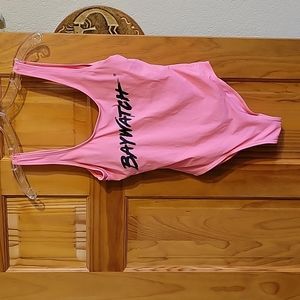 Baywatch bright pink swim suit EUC Size M